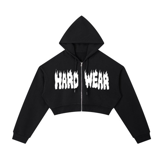 LIFT NOW CRY LATER Cropped Zip-Up Hoodie