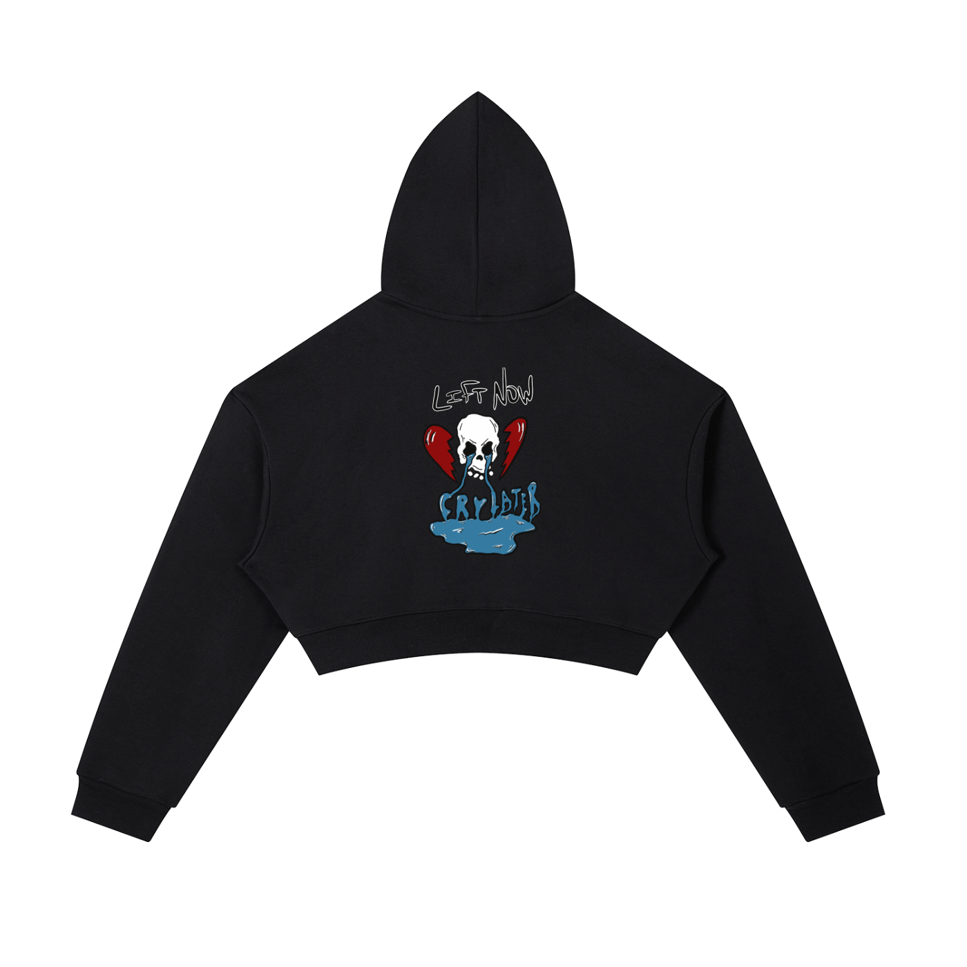 LIFT NOW CRY LATER Cropped Zip-Up Hoodie