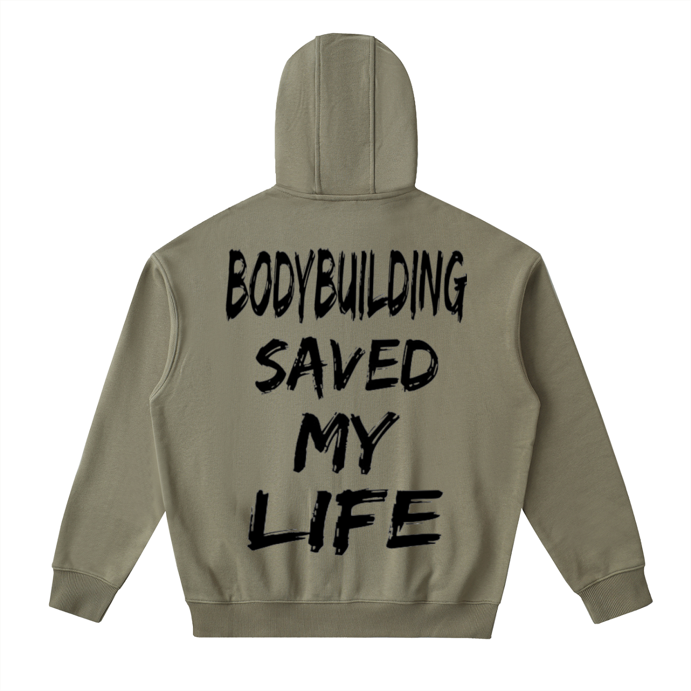 Drop-Shoulder Fitted Zip Up Hoodie "BBSML"