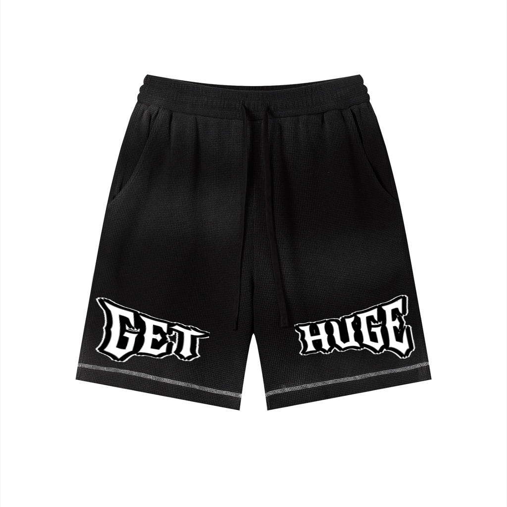 "GET HUGE" Sunfade Waffle Shorts