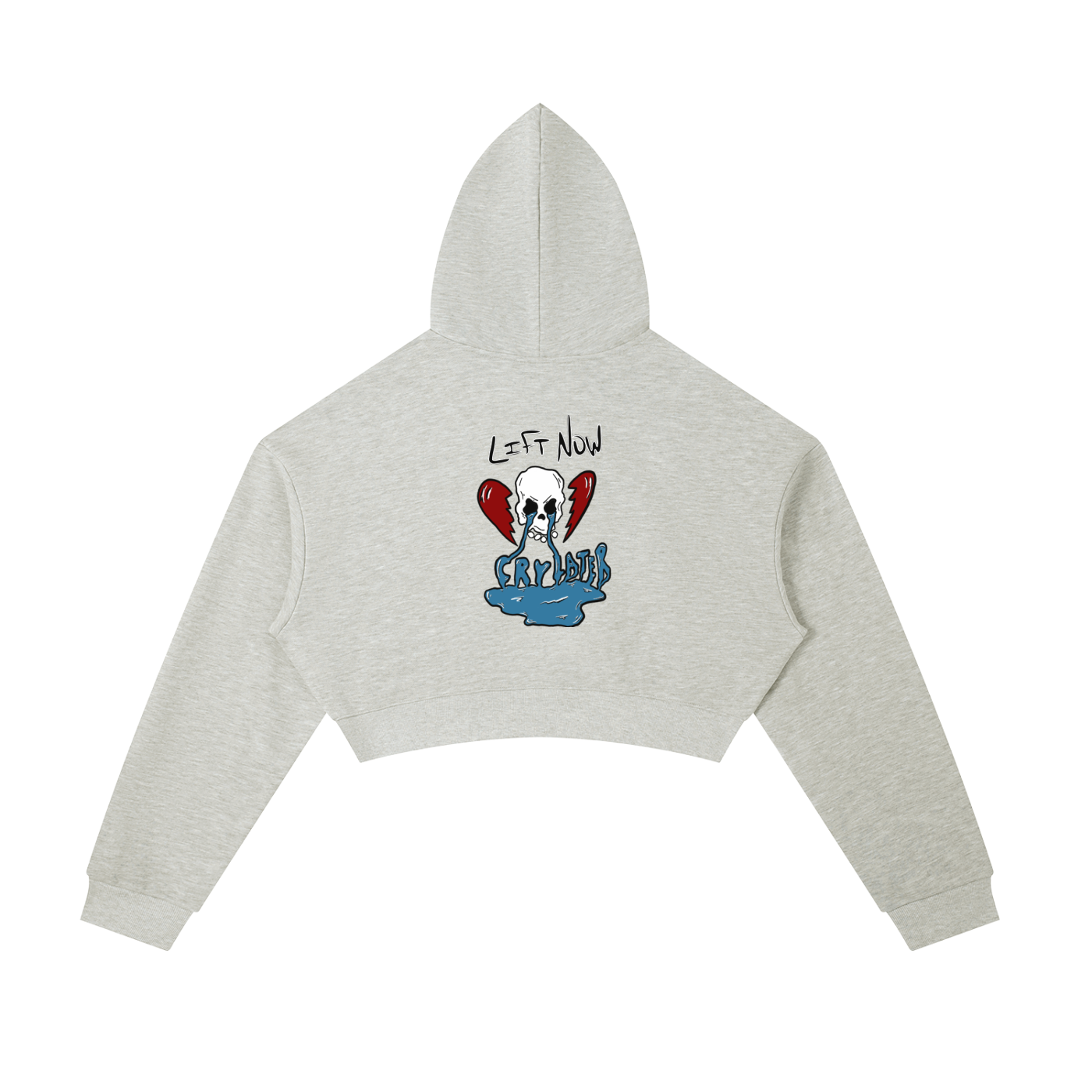 LIFT NOW CRY LATER Cropped Zip-Up Hoodie